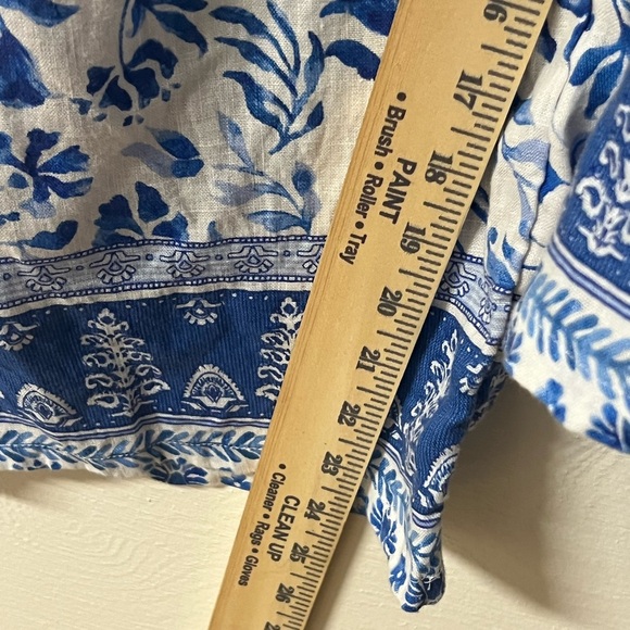 Floral Blue and White Wide-Leg Pants - Picture 5 of 6